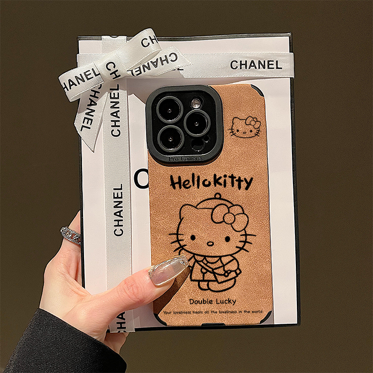 挥手kt猫适用华为mate60pro手机壳pura70ultra新款40创意50e网红简约p60e高级p30pro男女秋冬翻毛皮防摔全包