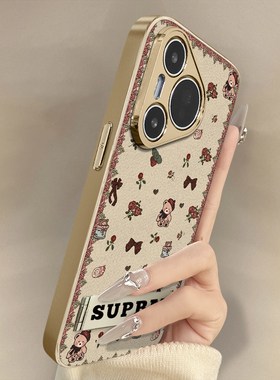 浙皇适用华为Pura70Pro+手机壳70Ultra高级网红P60Art新款P50E可爱女P40电镀小羊皮P30全包防摔支架玫瑰小熊