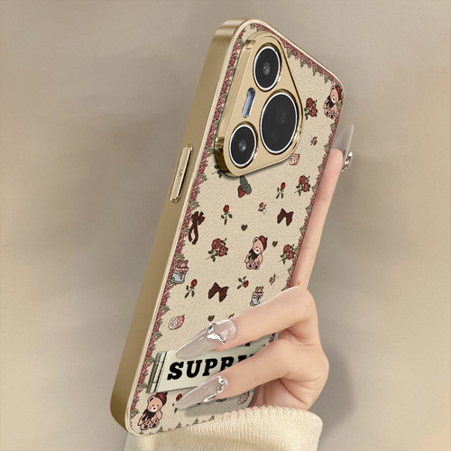 浙皇适用华为Pura70Pro+手机壳70Ultra高级网红P60Art新款P50E可爱女P40电镀小羊皮P30全包防摔支架玫瑰小熊