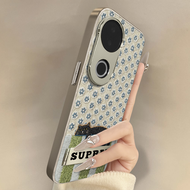 浙皇适用于vivos30手机壳s20pro新款s18e卡通s17t可爱15e女高级12支架s19全包s16防摔小羊皮s10花色拼接懒猫