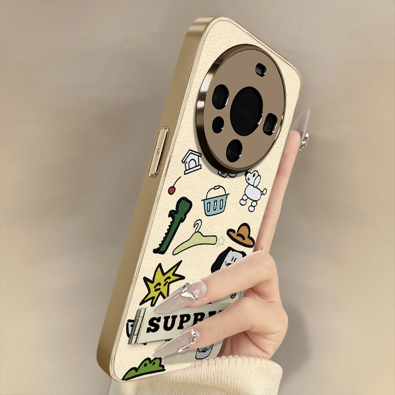 浙皇适用于华为mate70手机壳mate60pro新款50e网红40pro小羊皮防摔支架小众高级感卡通女创意秋冬30帽子小狗