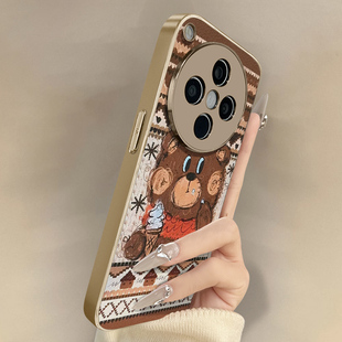 雪糕小熊适用于oppofindx9手机壳findx9pro新款 x8s男女x7ultra可爱小羊皮x6网红x5好看a97小众A6高级防摔支架