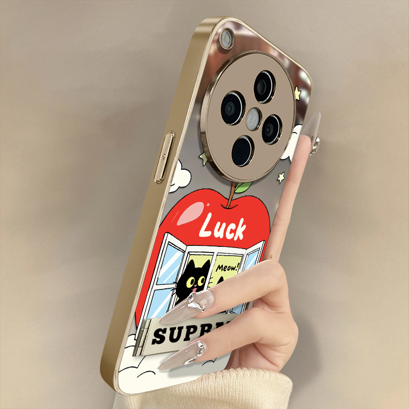 浙皇适用于oppofindx8手机壳x7ultra网红x6pro新款x5可爱a97男女a93s支架a72电镀a57补妆a55镜面a3i幸运萌猫