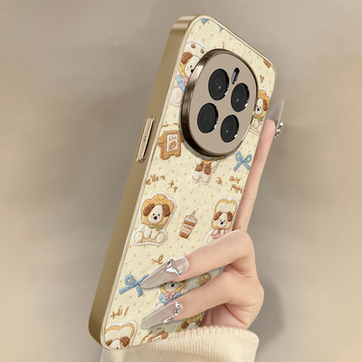 小狗面包适用于荣耀magic8手机壳magic8pro新款x70男女x60i可爱x50gt小羊皮40网红GTPro好看小众高级防摔支架