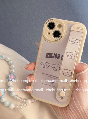 英文小狗手持腕带适用小米13pro手机壳12x新款软11pro硅胶10pro小众maix4可爱civi3全包8/9高级14pro保护套