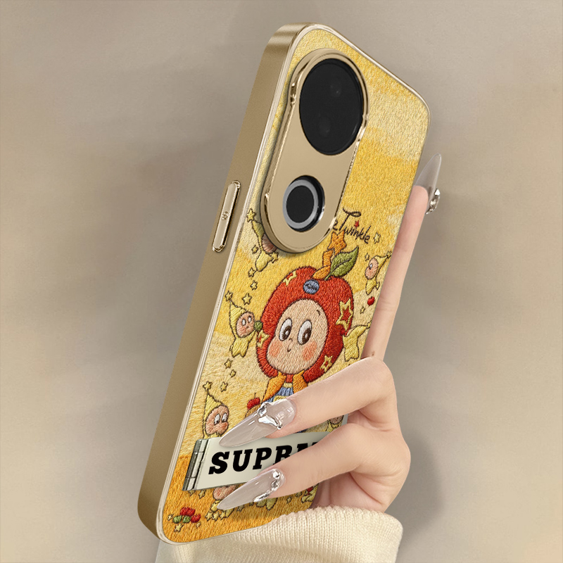 苹果星人适用于vivos30手机壳s20pro新款s18e卡通s17t网红15可爱s19女s16高级12支架s10全包防摔小羊皮保护套