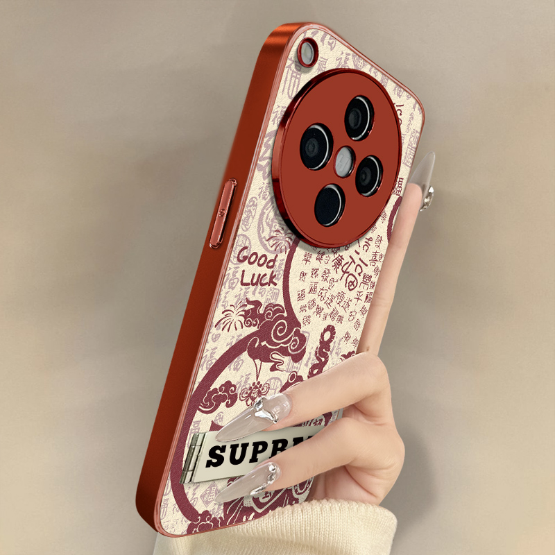 浙皇适用于oppofindx8手机壳x7ultra新款x6pro福禄x5新年红a97高级感a93s支架a72全包防摔小羊皮a2财神葫芦