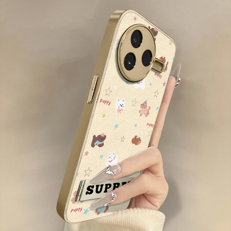 小狗星星适用于红米k90手机壳k80新款k70e卡通60ultra网红note15可爱14高级13支架12pro全包防摔小羊皮保护套