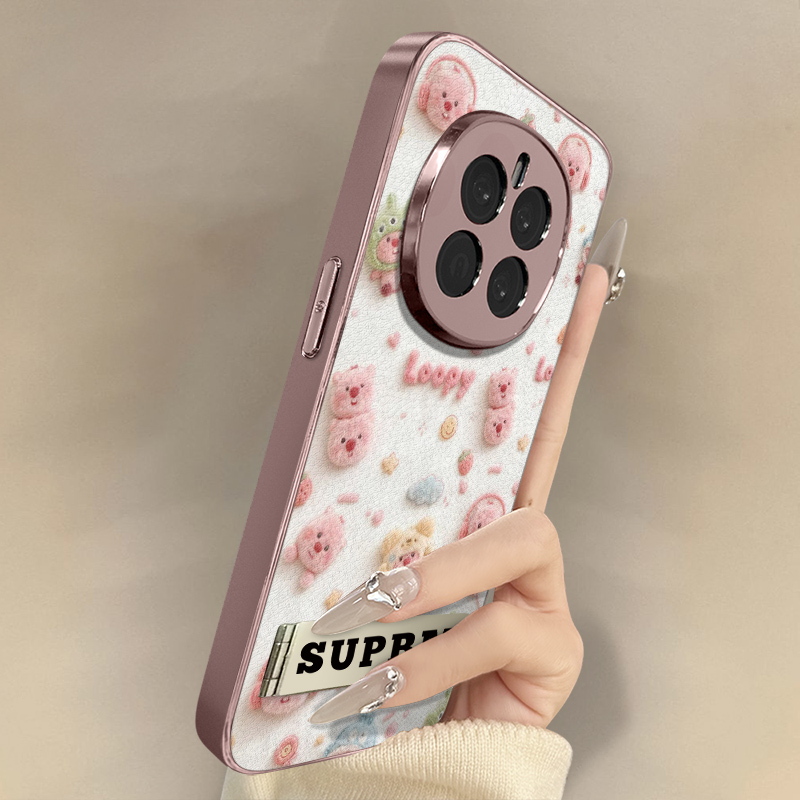 露比海狸适用于荣耀Magic8手机壳magic7新款6卡通网红x60i可爱x50gt女40高级GTPro支架全包防摔小羊皮保护套