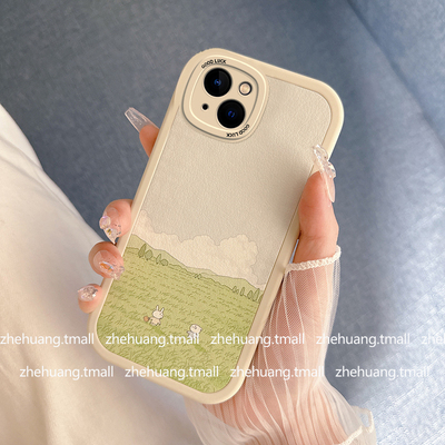 文艺油画田园风适用苹果iPhone16pro手机壳17pro新款iPhone14硅胶xr/8p可爱6plus趣味11/15/12女13pro保护套