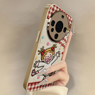 女孩每天开心适用于华为mate70手机壳70pro新款 可爱小羊皮50网红40e好看30pro男女高级支架 70air卡通60pro