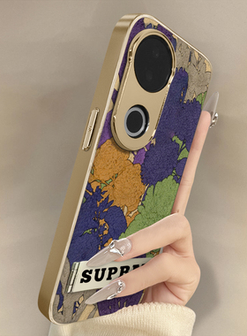 浙皇适用vivoS20Pro手机壳S19高级网红S18eS17t新款S16可爱女S15Pro电镀S12小羊皮S10全包防摔支架油画花丛