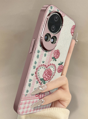 爱心玫瑰适用于华为nova15手机壳nova15pro新款15ultra创意14可爱小羊皮13网红12se好看11男女10高级防摔支架