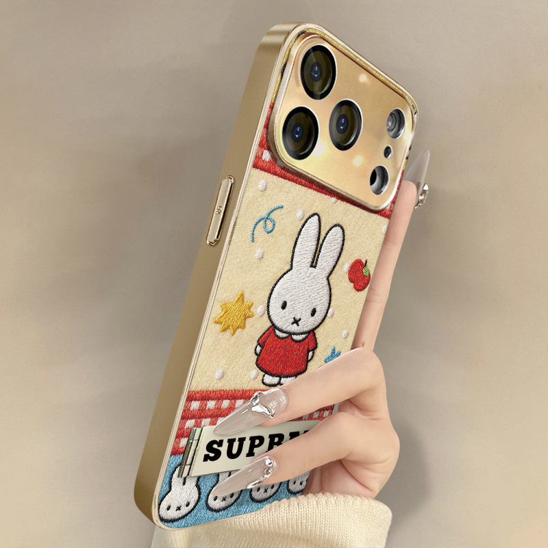 浙皇适用于苹果17手机壳iPhone15新款14plus卡通13小众12可爱女高级16promax支架8全包防摔Air小羊皮格子兔子