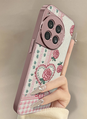 爱心玫瑰适用于一加15手机壳一加13t新款13创意12可爱小羊皮11网红Ace6好看ace5ultra男女3pro高级2v防摔支架