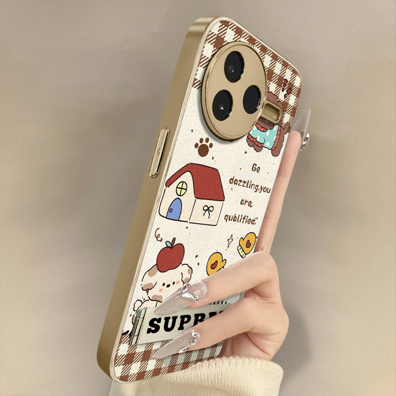 浙皇适用于红米k80手机壳k70e新款k60ultra秋冬k50网红note14可爱支架13创意防摔羊皮女全包12pro房子宠物狗