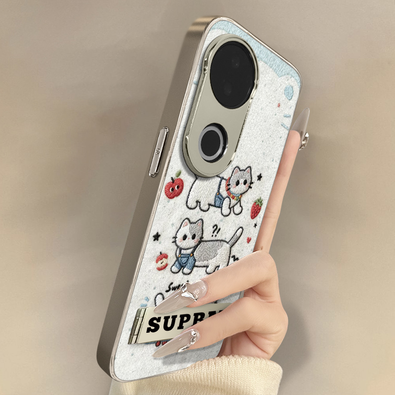 滑板小猫适用于vivos30手机壳s20pro新款s18e卡通s17t网红15可爱s19女s16高级12支架s10全包防摔小羊皮保护套