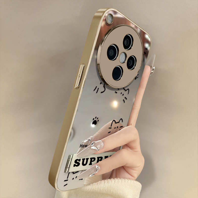 浙皇适用于oppofindx8手机壳x7ultra新款x6pro卡通x5创意a97趣味a93s高级a72镜面57支架可爱女防摔a2猫咪脚印