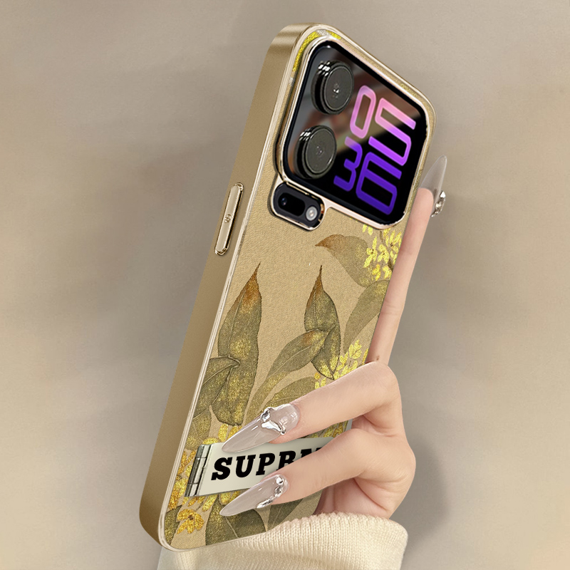 浙皇适用于小米17promax手机壳15spro新款14艺术13国风12s男女高级11支架civi5全包mix4防摔小羊皮金色桂花