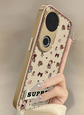 浙皇适用vivoS20Pro手机壳S19高级网红S18eS17t新款S16可爱女S15Pro电镀S12小羊皮S10全包防摔支架玫瑰小熊