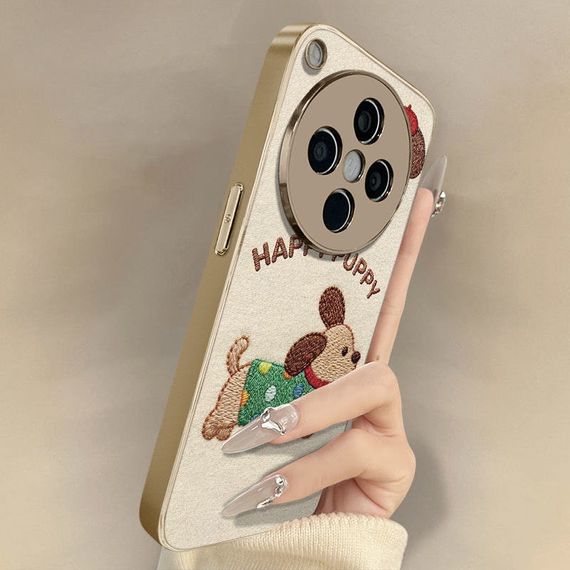 波点小狗适用于OPPOFindX9手机壳x7ultra新款findx8卡通x6网红x5可爱女a97高级a93s支架全包防摔小羊皮保护套