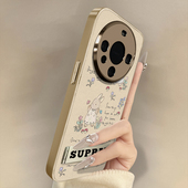 浙皇适用于华为mate70手机壳mate60pro新款 mate50e小羊皮40pro高级感电镀防摔支架创意可爱女mate30花丛兔子