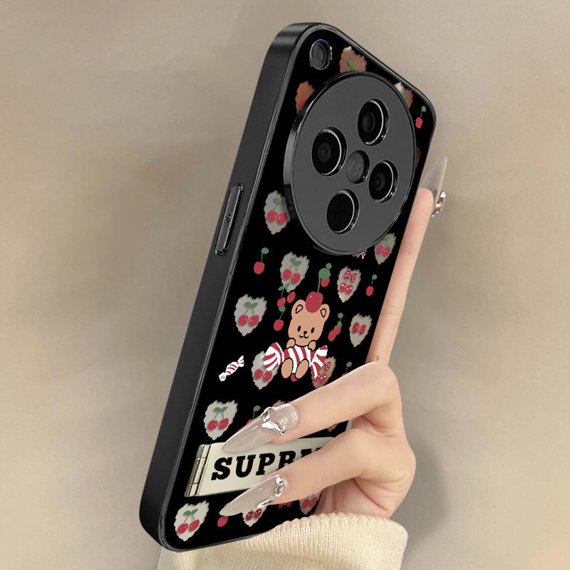 浙皇适用于oppofindx8手机壳x7ultra新款x6pro高级感x5网红a97爆款a93s支架a72可爱女a57电镀镜面樱桃糖果熊