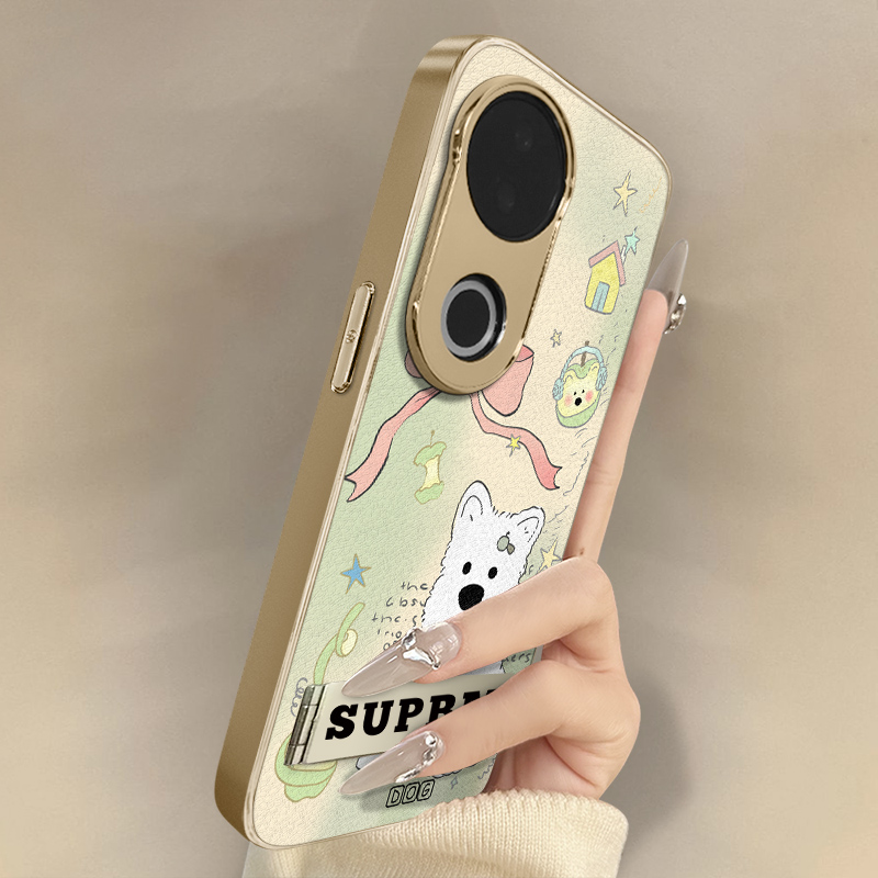 浙皇适用于vivos30手机壳s20pro新款s18e卡通s17t创意15e女款12支架s19全包s16防摔小羊皮s10雪白小狗