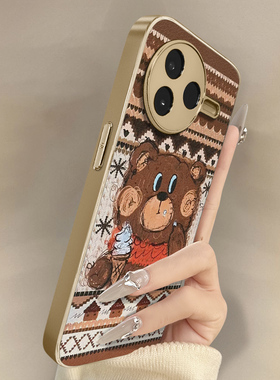 雪糕小熊适用于红米k90手机壳k90promax新款k80男女k70可爱小羊皮k60网红50好看note15r小众14高级13防摔支架