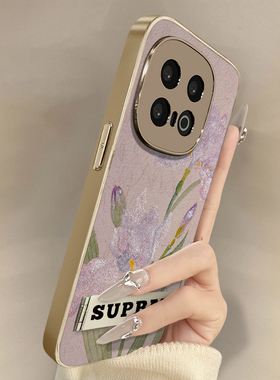 国风紫色鸢尾花适用vivoiqoo13手机壳12高级感11创意10小众neo9新款8男女7支架6电镀7小羊皮z9turbo全包防摔