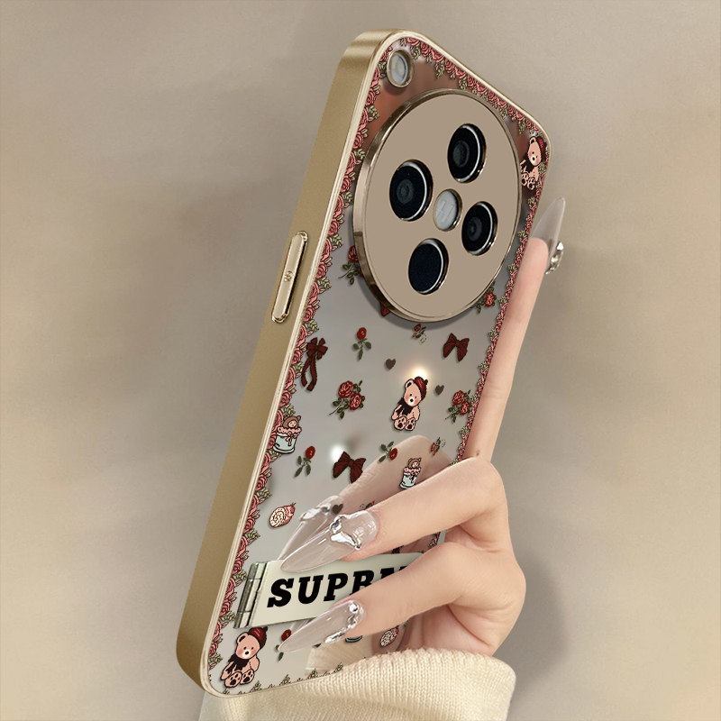 浙皇适用于oppofindx8手机壳x7ultra镜面x6pro补妆x5高级a97电镀a93s防摔a72支架a57全包a55卡通女款玫瑰小熊