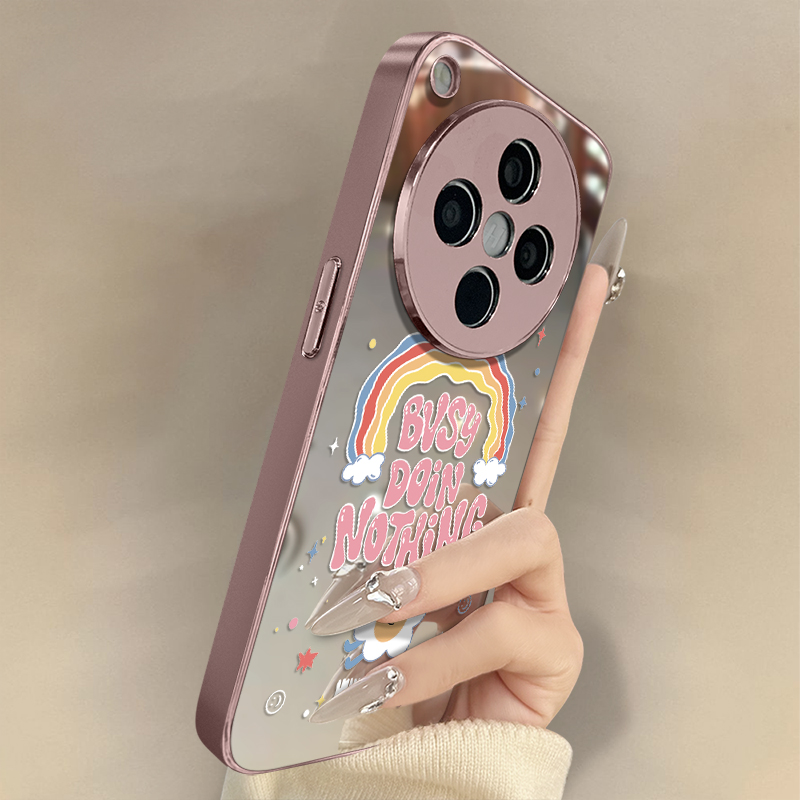 波浪彩虹适用oppofindx8Pro手机壳X7Ultra高级x6网红x5趣味a97新款A93s可爱女96电镀镜面58全包55防摔支架