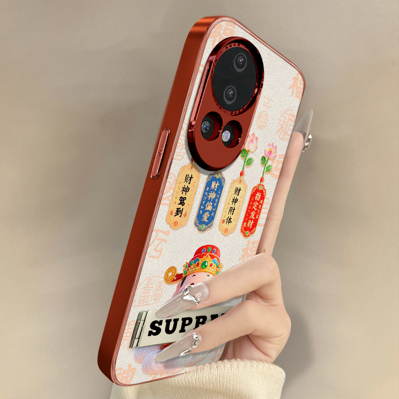 财神驾到适用于华为nova14手机壳13新款12ultra文字11se网红10pro国风9se女8高级7支架6全包防摔小羊皮保护套