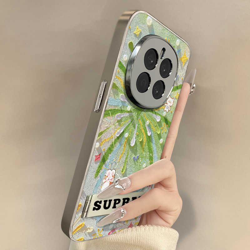 油画兔子适用于荣耀Magic8手机壳magic7新款6可爱创意x60i个性x50gt女40高级GTPro支架全包防摔小羊皮保护套