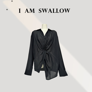 Swallow 666 yu扭结宽松衬衣 L0001 新品 24年夏季