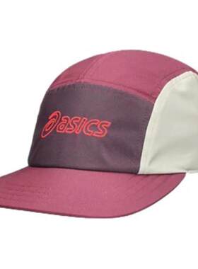 海外代购Asics/亚瑟士男士帽子透气排汗反光夜跑五片帽拼接撞色