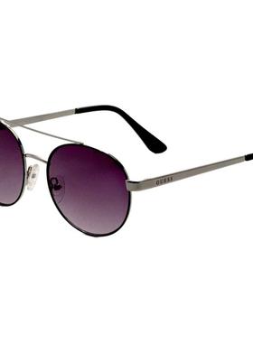 代购GUESS女士太阳镜防紫外线遮光清晰视野耐磨圆形金属渐变色