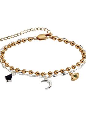 代购代购Alex and Ani女士手链优雅时尚精致轻奢金色银色太阳吊