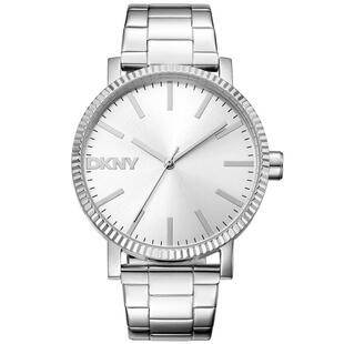 代购DKNY唐可娜儿女士腕表计时夜光日期防尘钢带金属银色防水
