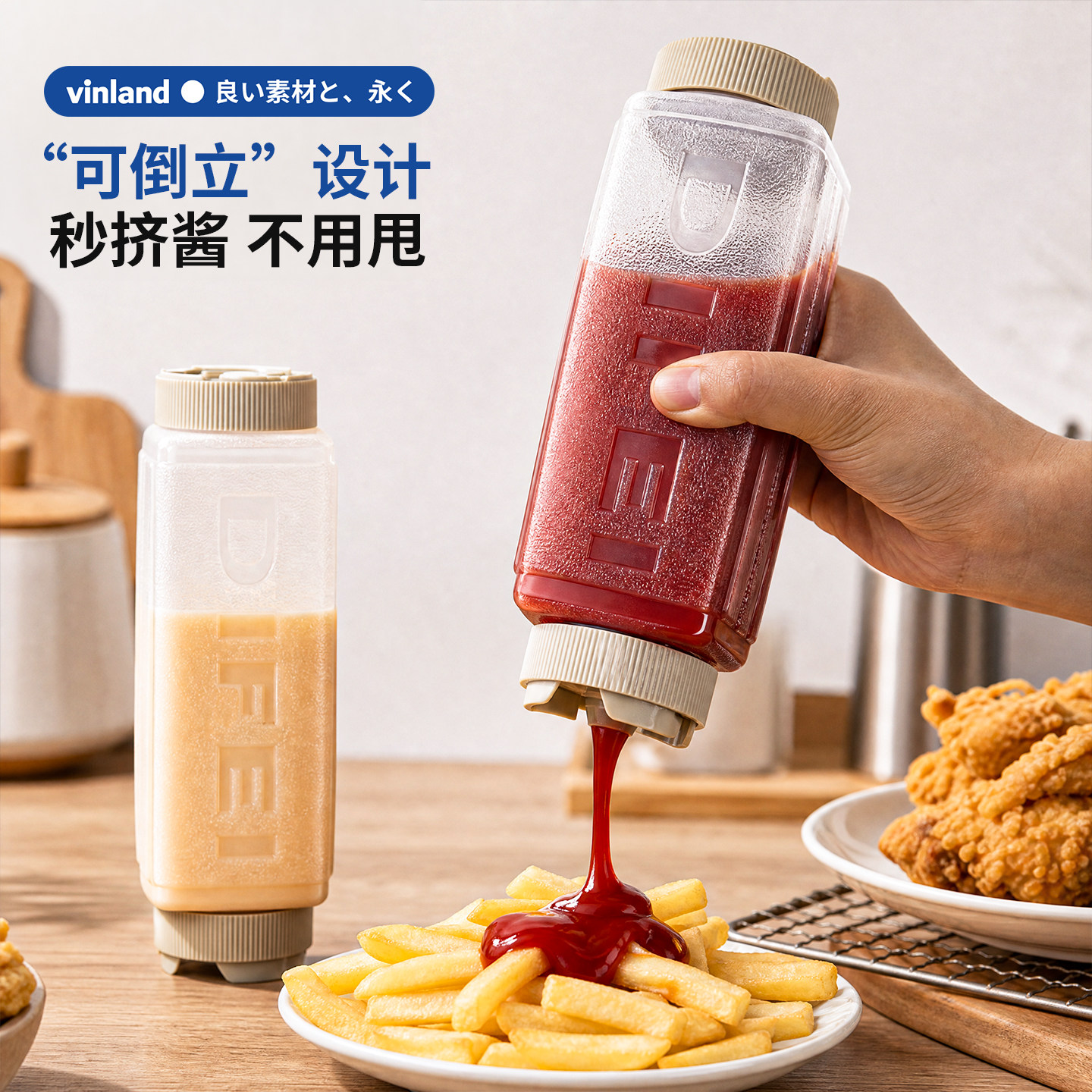 日本挤酱瓶挤压沙拉酱商用番茄酱图片