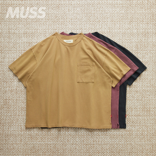 现货 ANACHRONORM MOSS STITCH TEE 日产硫化染色口袋短袖T恤25SS