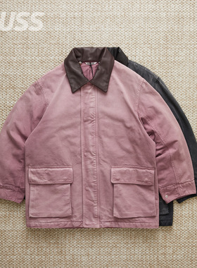 现货 AURALEE PRODUCT DUCK BLOUSON 羊皮领水洗帆布做旧夹克