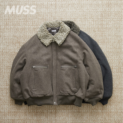 NAME日产羊毛呢拼领棉服夹克