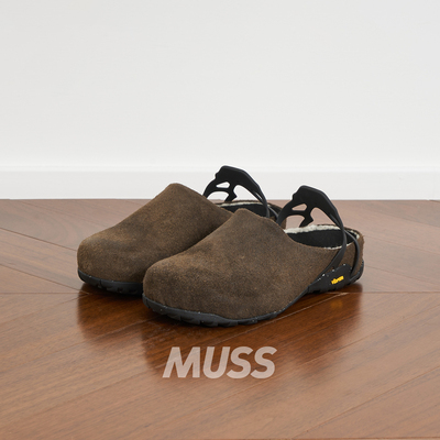 ROA防水长绒小牛皮加绒包头拖