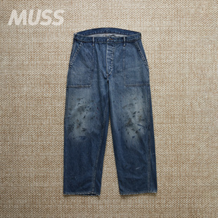 DENIM TROUSERS 25AW 现货 日产水洗污渍做旧牛仔裤 BOWWOW