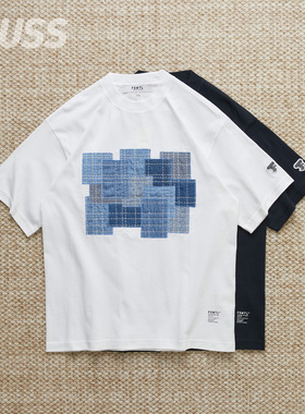 现货 FDMTL BORO EMBROIDERED TEE 拼接贴布刺绣纯棉短袖T恤