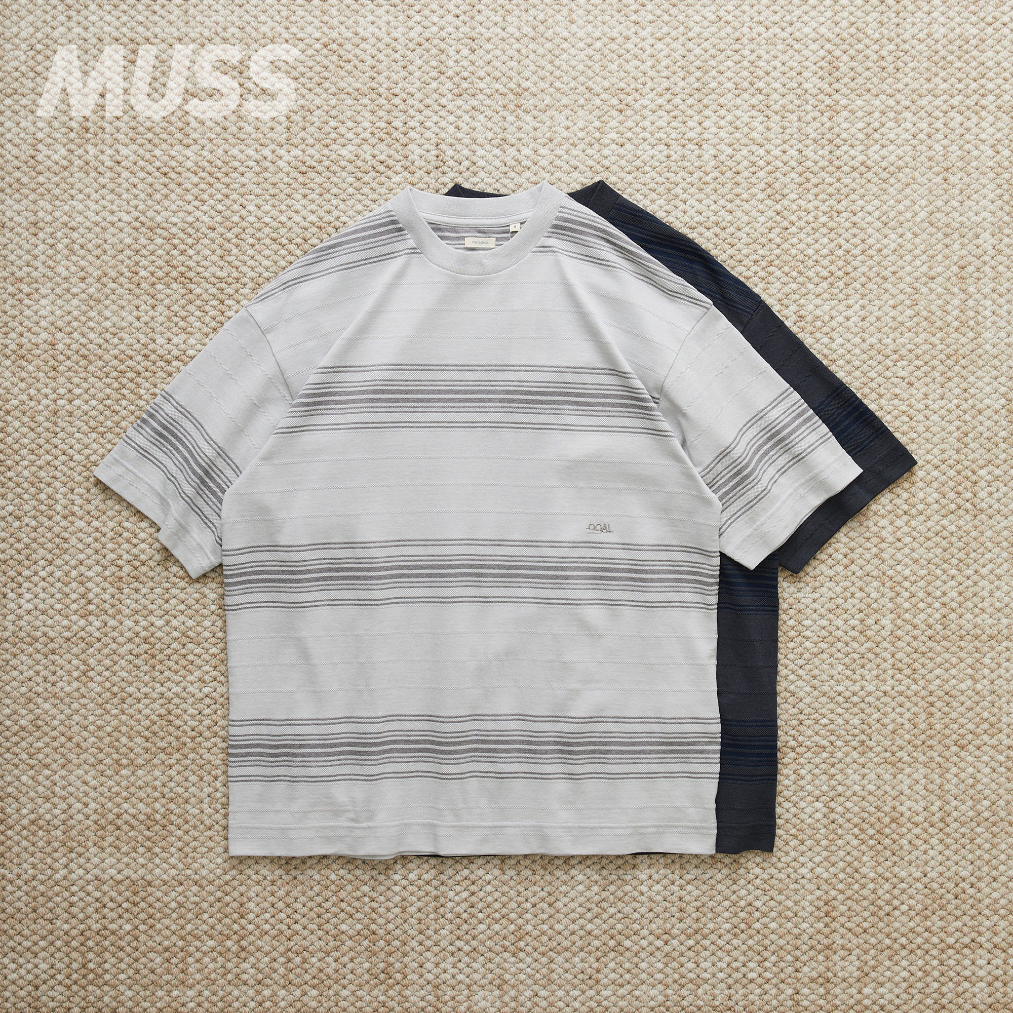 现货 NANAMICA STRIPE TEE 日产棉涤纺珠地布复古条纹短袖T恤26SS