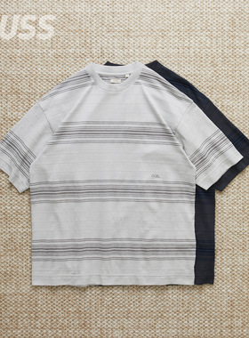 现货 NANAMICA STRIPE TEE 日产棉涤纺珠地布复古条纹短袖T恤26SS