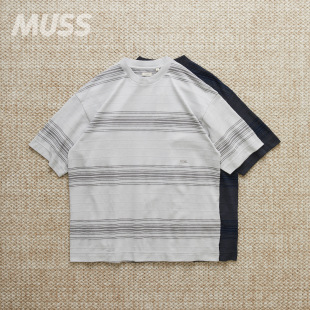现货 NANAMICA STRIPE TEE 日产棉涤纺珠地布复古条纹短袖T恤26SS