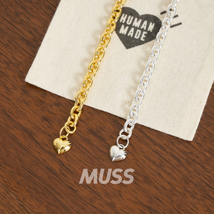 现货 HUMAN MADE HEART SILVER BRACELET 心型吊坠925银手链 25SS